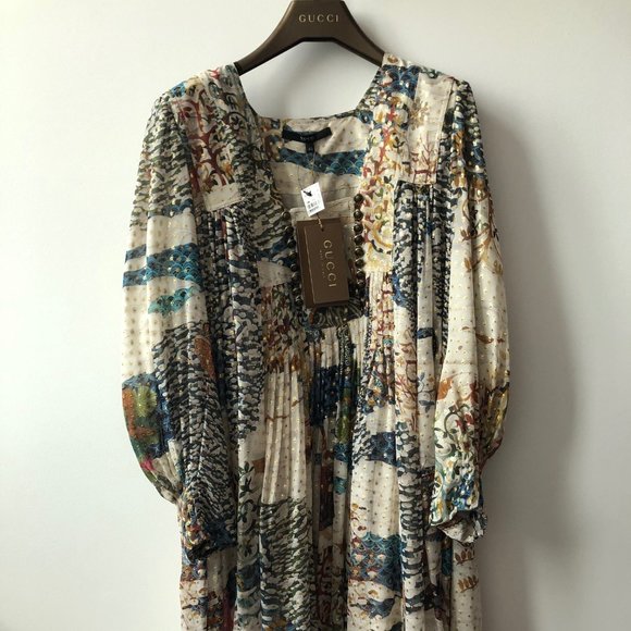 Gucci Forest Print Silk Chiffon Dress - Picture 8 of 8